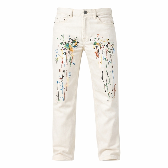 Mostly Heard Rarely Seen Other - MOSTLY HEARD RARELY SEEN Embroidered Splattered Paint PANTS Men's 30x46
